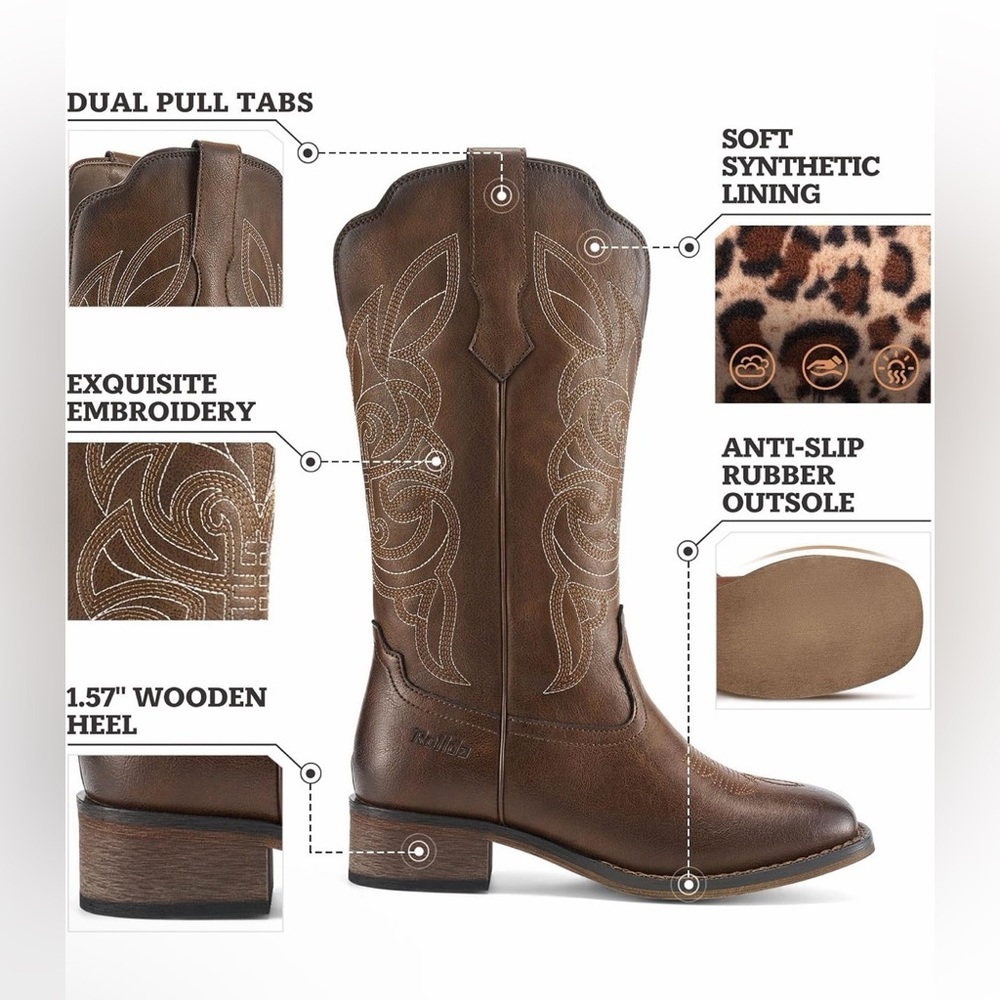 🆕Western Cowboy Boots - Picture 2 of 3